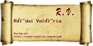 Rédai Valéria névjegykártya